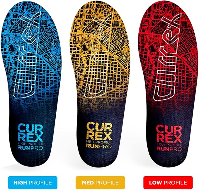 CURREX RunPro Insoles for Running Shoes – Arch Support Inserts to Help Reduce Fatigue, Prevent Injuries & Boost Performance – for Men & Women – Low Arch, XS