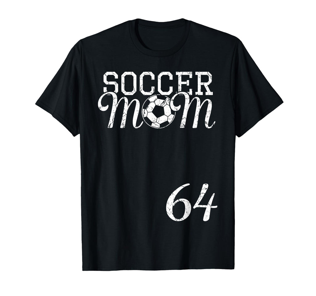 Soccer Mom Jersey Number 64 T-Shirt - Casual Everyday Wear Men Women