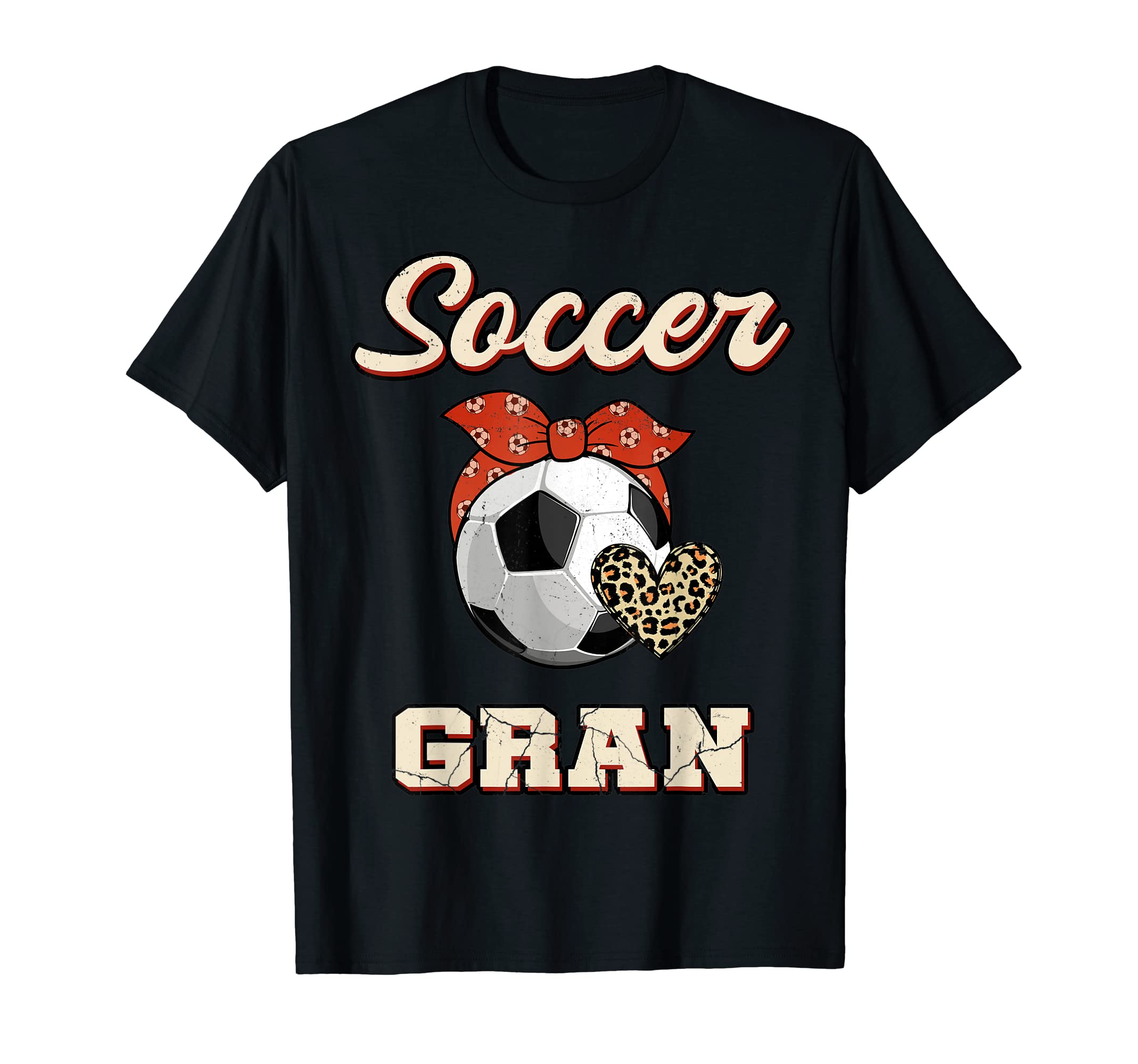 Soccer Gran Bandana Leopard Heart T-Shirt - Aesthetic Graphic for Adults
