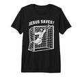 Jesus Funny Soccer Saves Football T-Shirt - Custom Art Print Unisex