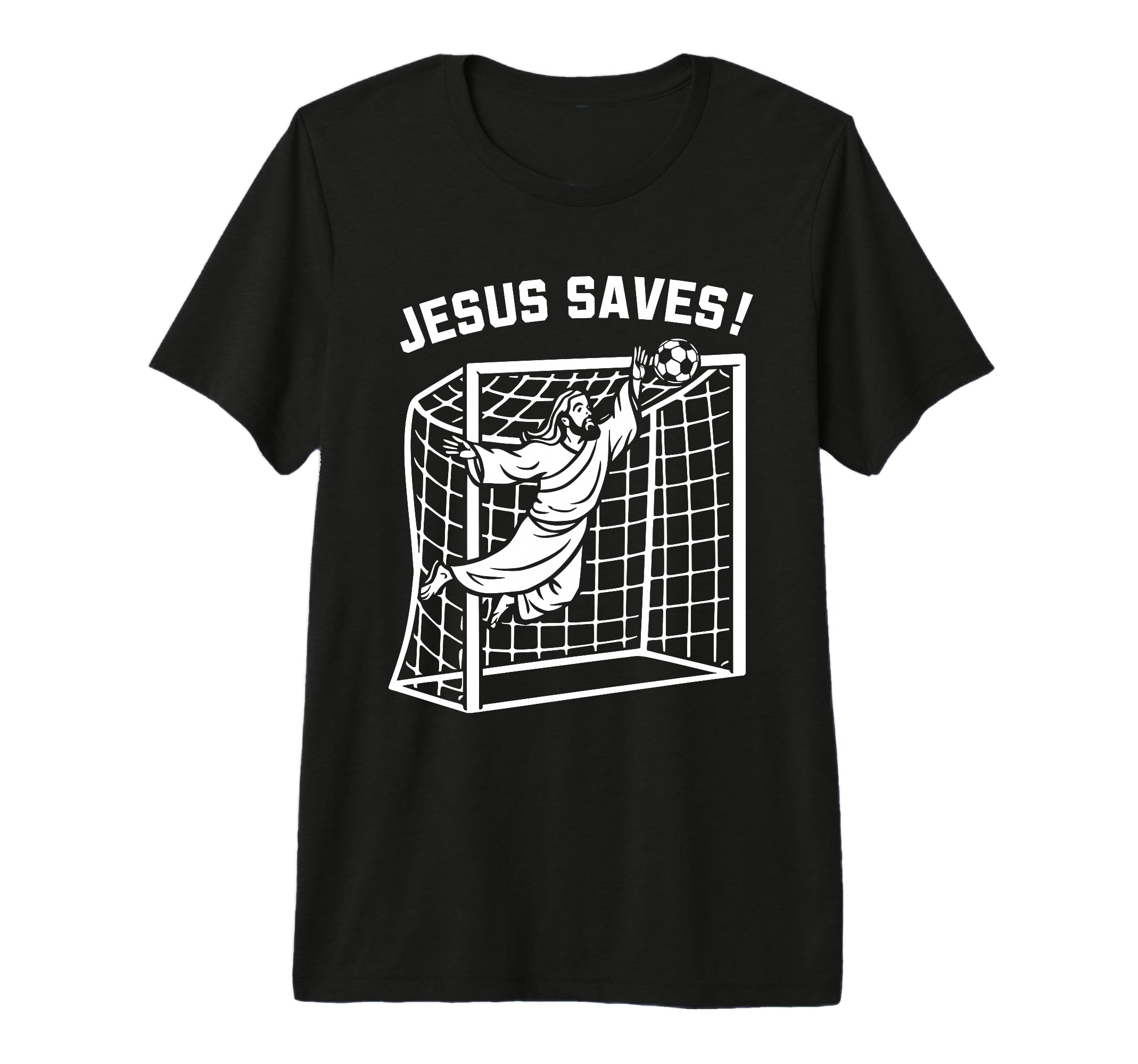 Jesus Funny Soccer Saves Football T-Shirt - Custom Art Print Unisex