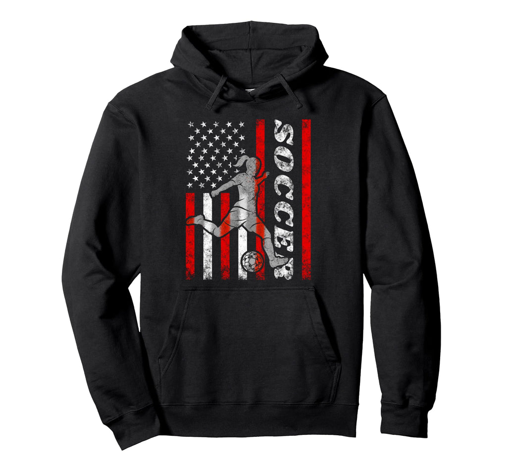 American Flag Soccer Player Usa Hoodie - Fun Novelty Design Unisex