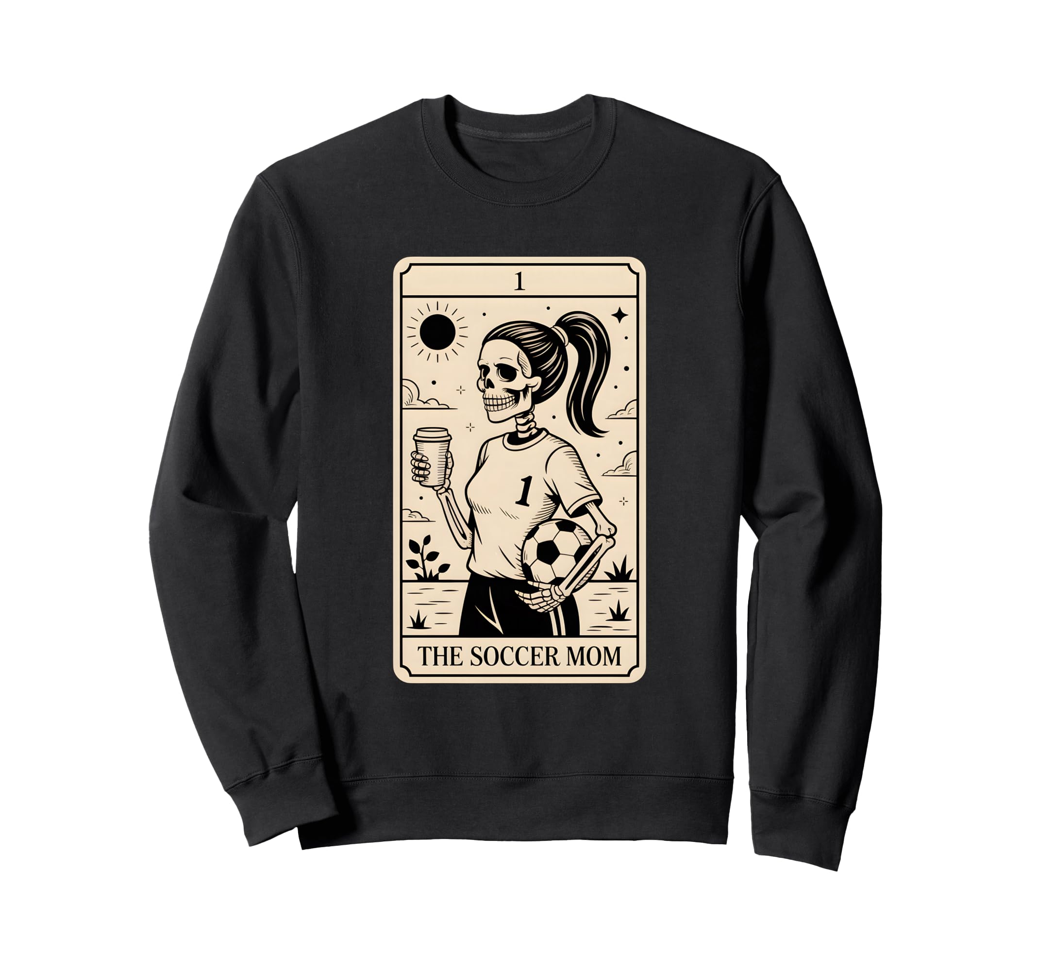 Soccer Mom Tarot Card Soccer Mama Sweatshirt - Minimalist Print for Adults