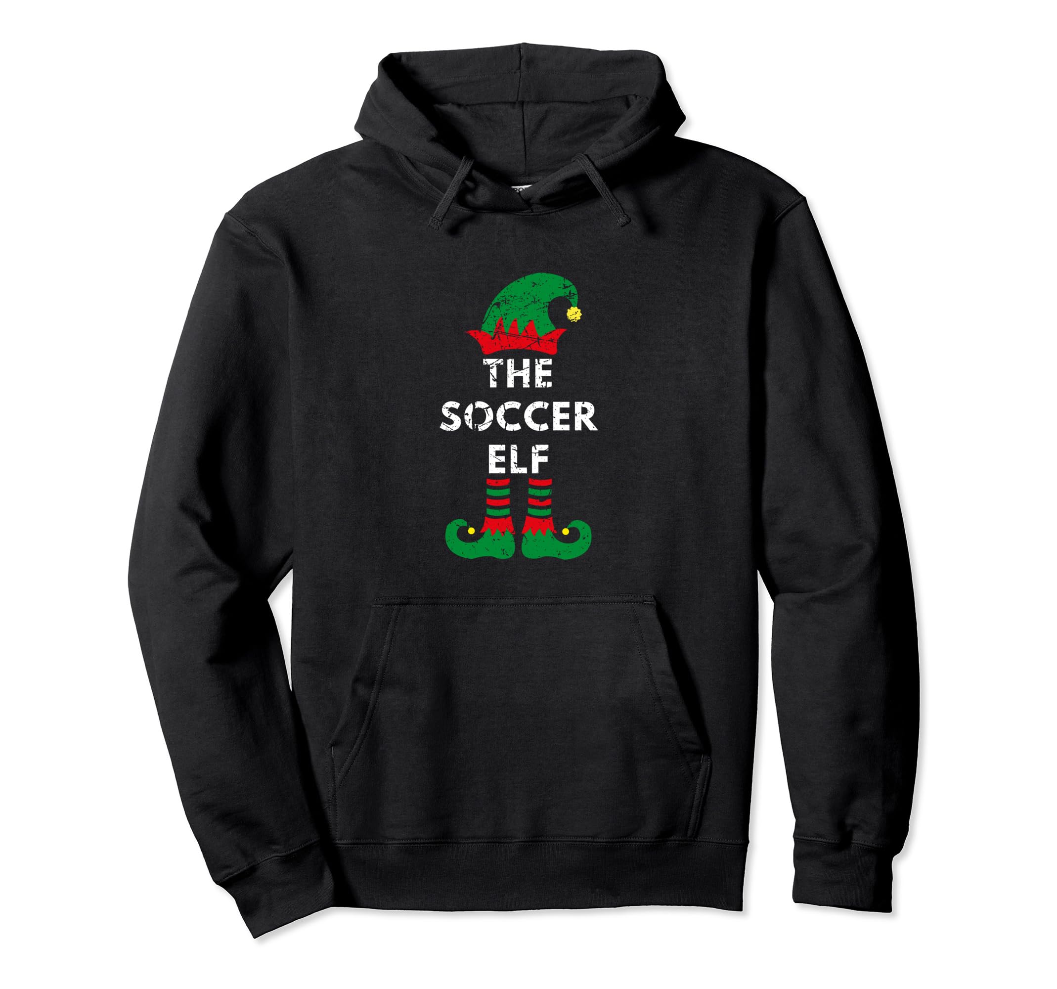 Soccer Elf Santa Party Matching Family Hoodie - Trendy Graphic for Adults