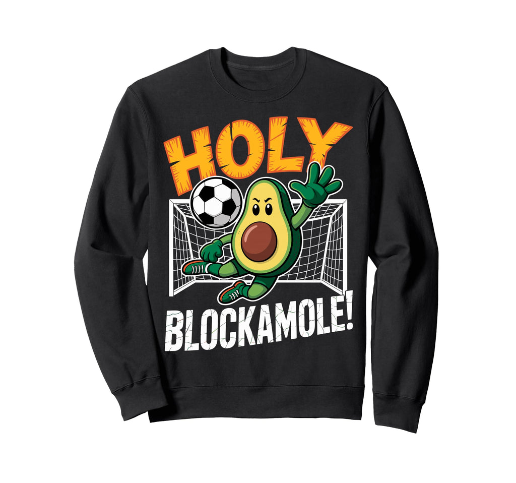 Holy Blockamole Avocado Soccer Sweatshirt - Minimalist Print for Adults