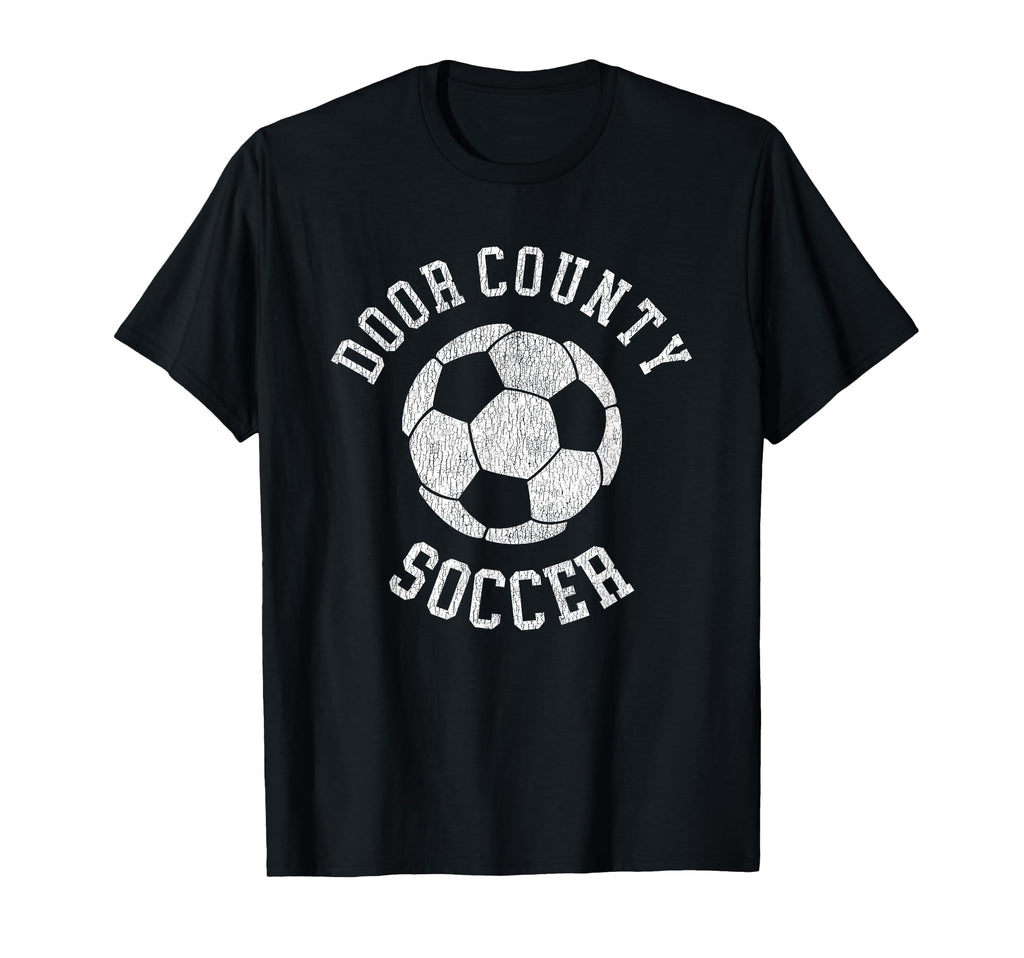 Door County Soccer Distressed 90S T-Shirt - Streetwear Style for Adults