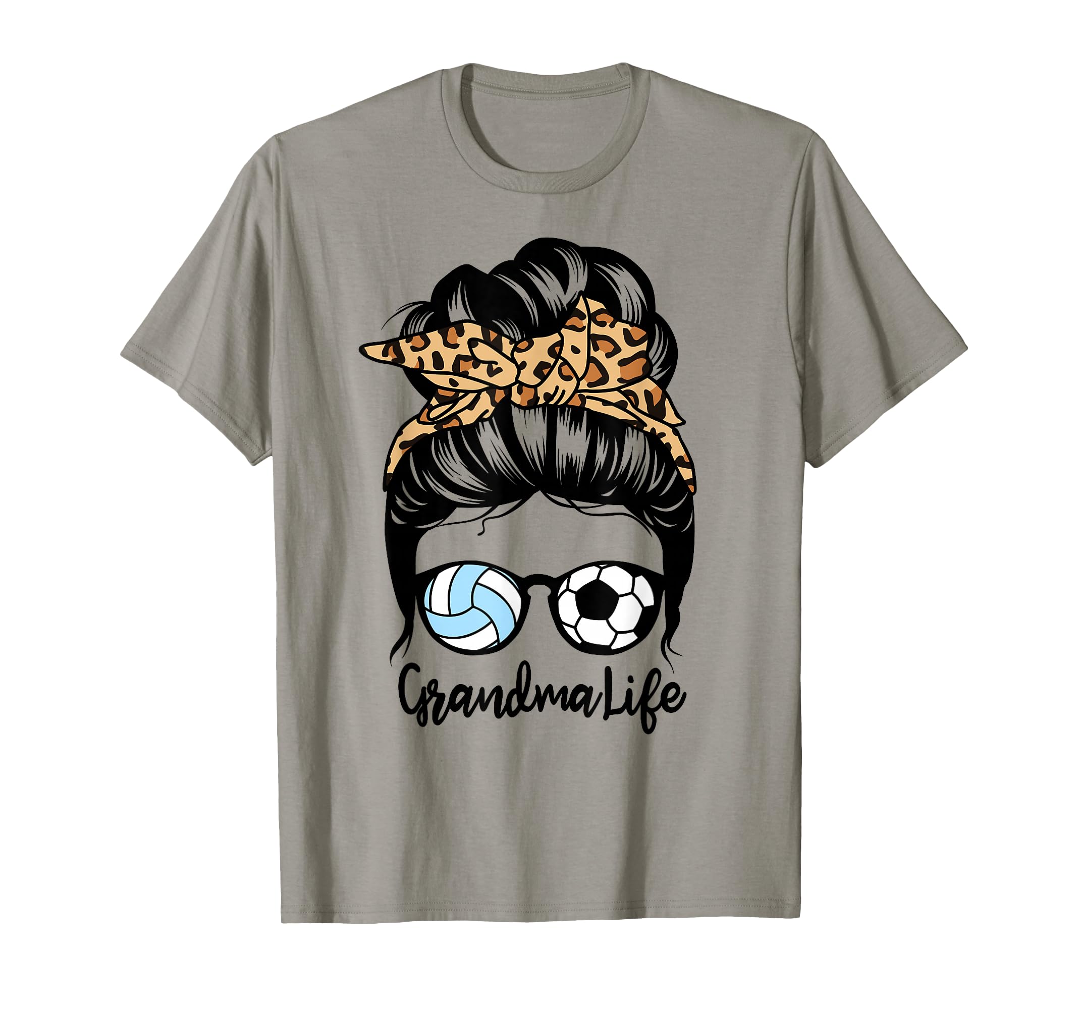 Grandma Life Messy Bun Hair Funny T-Shirt - Aesthetic Graphic Men Women