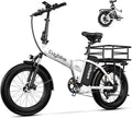 Foldable Electric Bike for Adults, 30+MPH, 48V 20Ah Removable Lithium Battery up to 80Miles, 20" Fat Tire 1000W Peak Motor Dirt Ebike Adult Electric Bicycle for Commute Beach Mountain E Bike