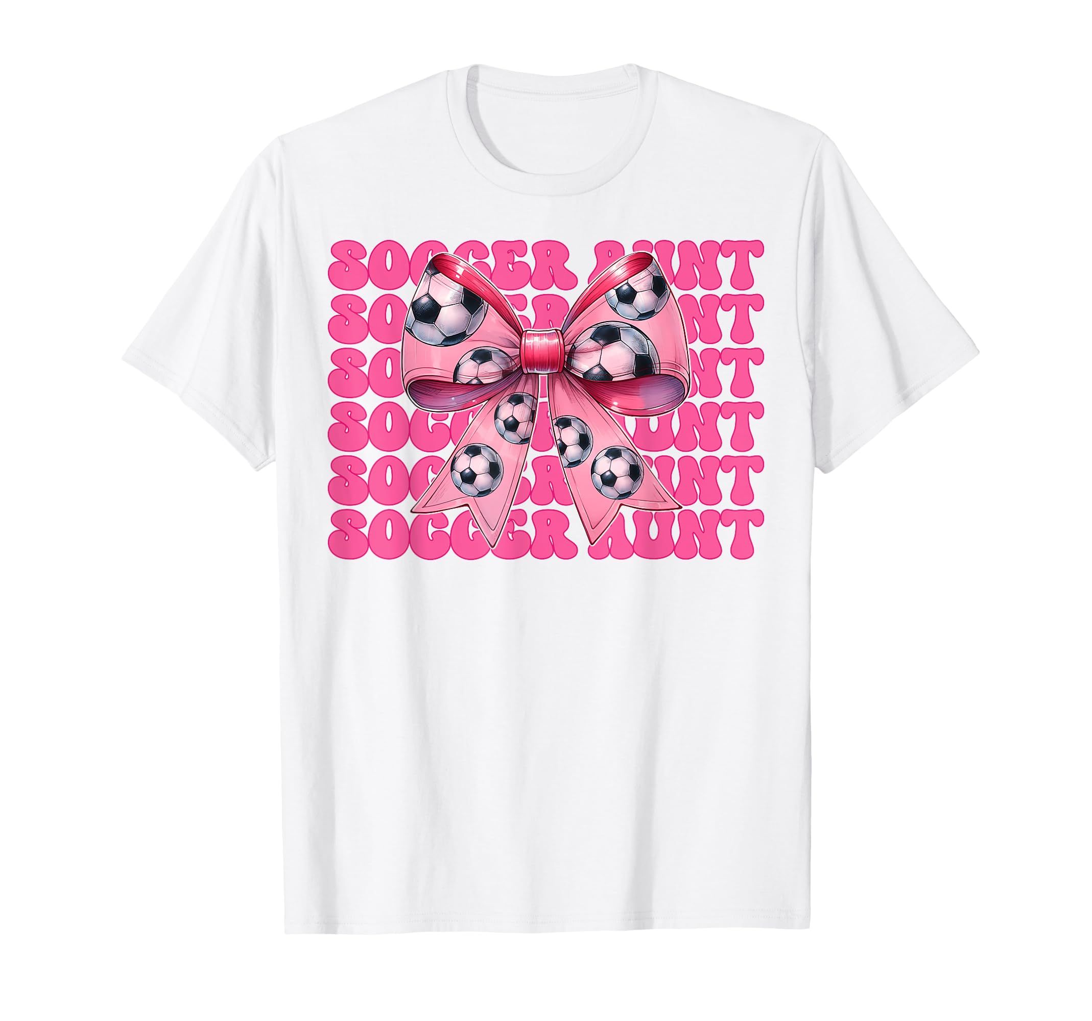 Womens Coquette Bow Ribbon Soccer T-Shirt - Aesthetic Graphic Unisex