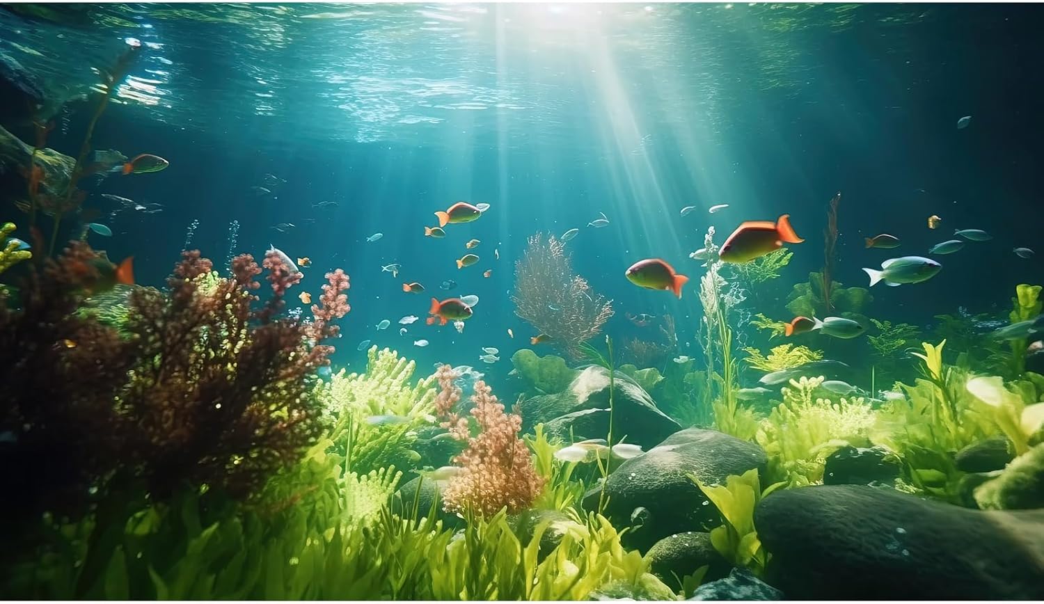 Fish Tank Background Underwater Aquarium Background Under The Sea Aquatic Plants Fish Tank Backgrounds Ocean Floor Rock Terrarium Wallpaper Tropical Fish Aquarium Reptile Tank Backgrounds 72x18in