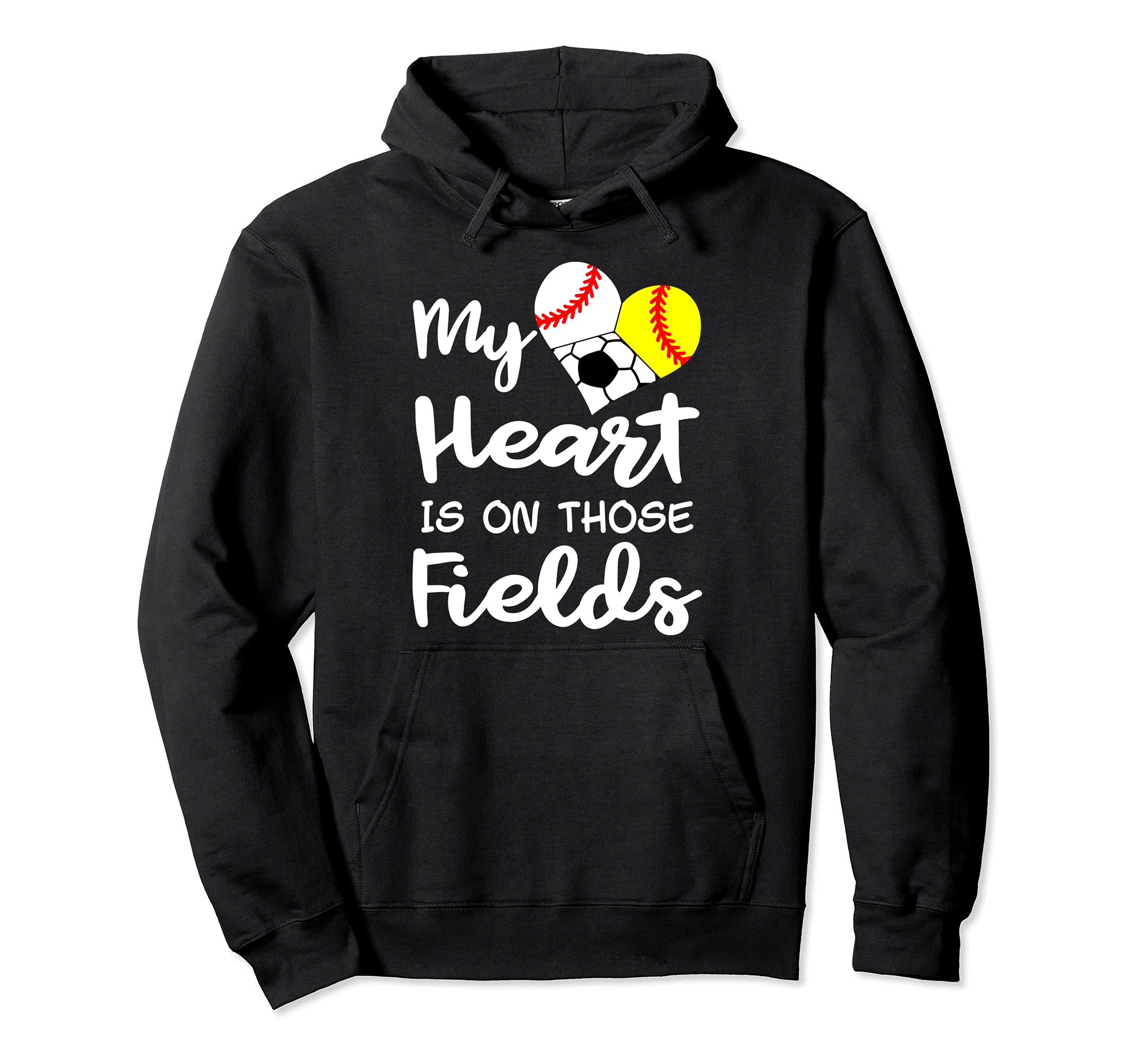 My Heart Is Those Fields Baseball Hoodie - Casual Everyday Wear for Adults