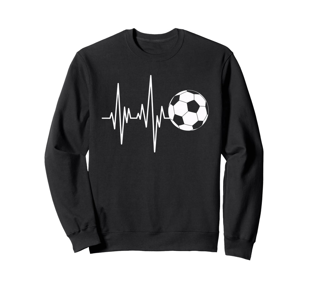 Soccer Heartbeat Ecg Ball Minimal Sweatshirt - Custom Art Print for Adults