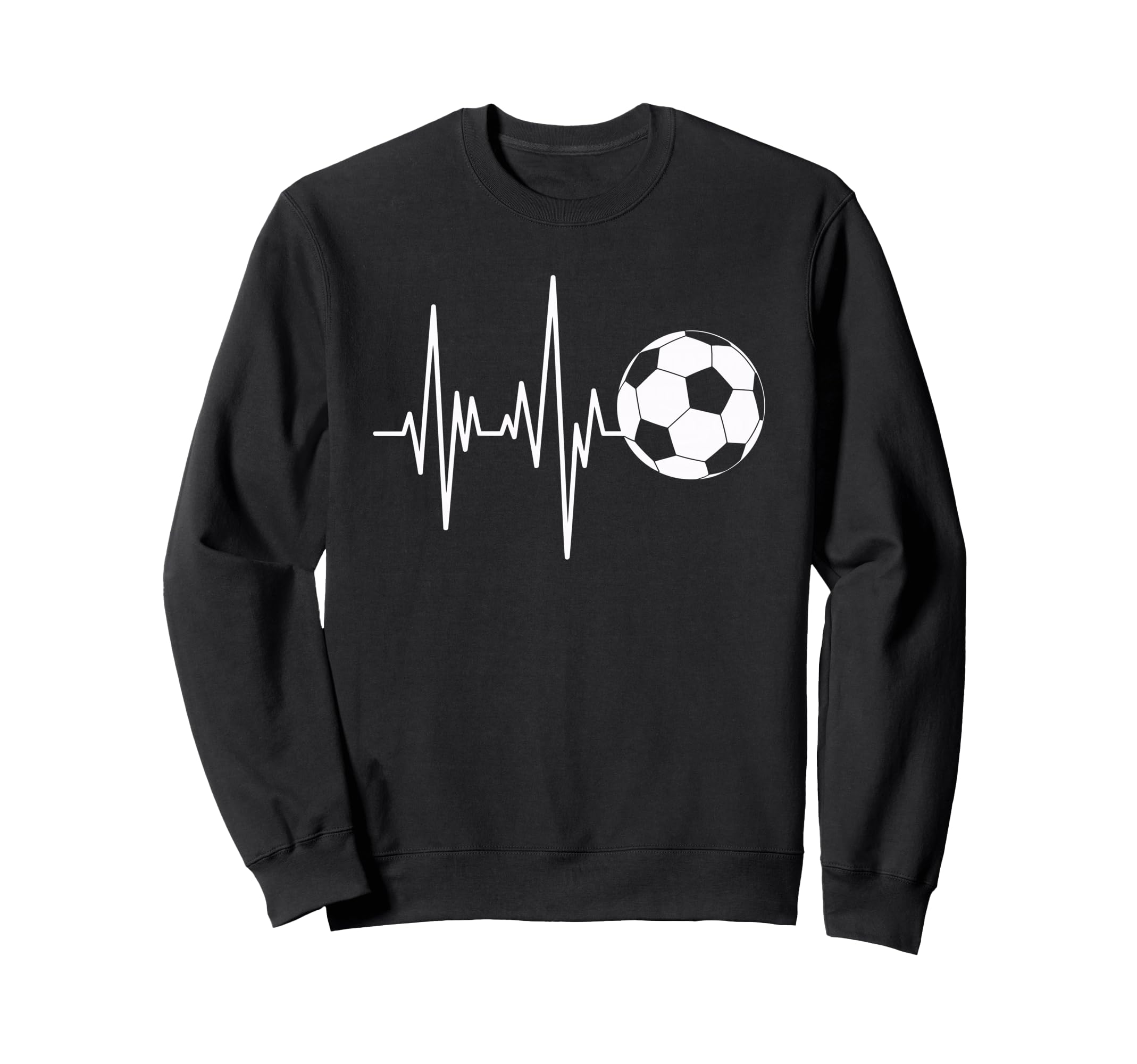 Soccer Heartbeat Ecg Ball Minimal Sweatshirt - Custom Art Print for Adults