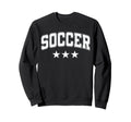 Soccer All White Stars Text Sweatshirt - Minimalist Print Unisex