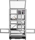 Large Ferret Cage, Chinchilla Cage with 5 Levels, Wooden Guinea Pig Cages with Wheels, Small Animal Cages with Ramp, Hideout, Pull Out Tray, for Rat, Hamster, Hedgehog