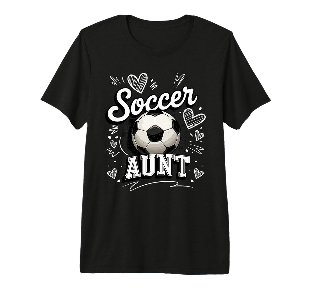 Soccer Aunt Heart Football Game Day T-Shirt - Minimalist Print Men Women