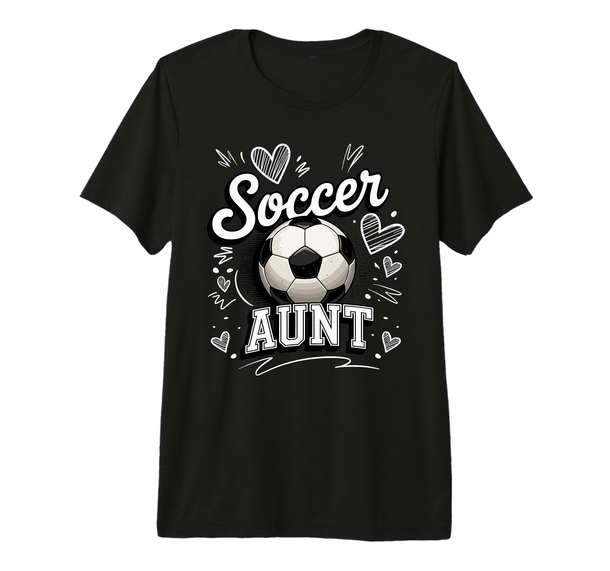Soccer Aunt Heart Football Game Day T-Shirt - Minimalist Print Men Women