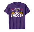 I Love Sea Turtles And Soccer Sports T-Shirt - Trendy Graphic for Adults
