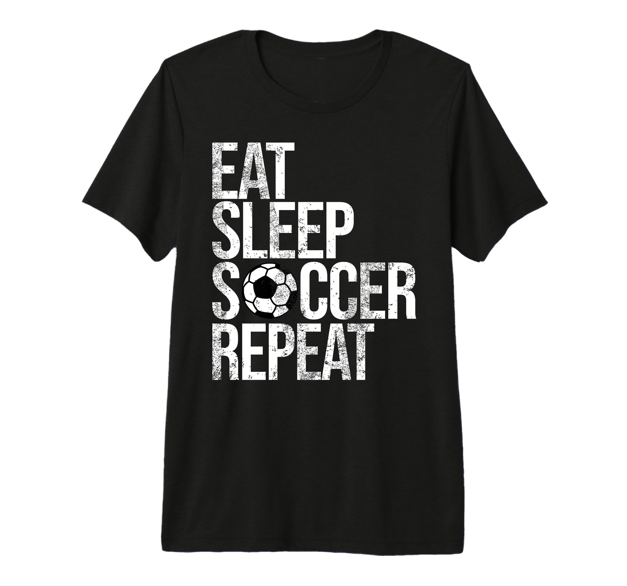 Eat Sleep Soccer Repeat Funny Sport Game T-Shirt - Minimalist Print Unisex