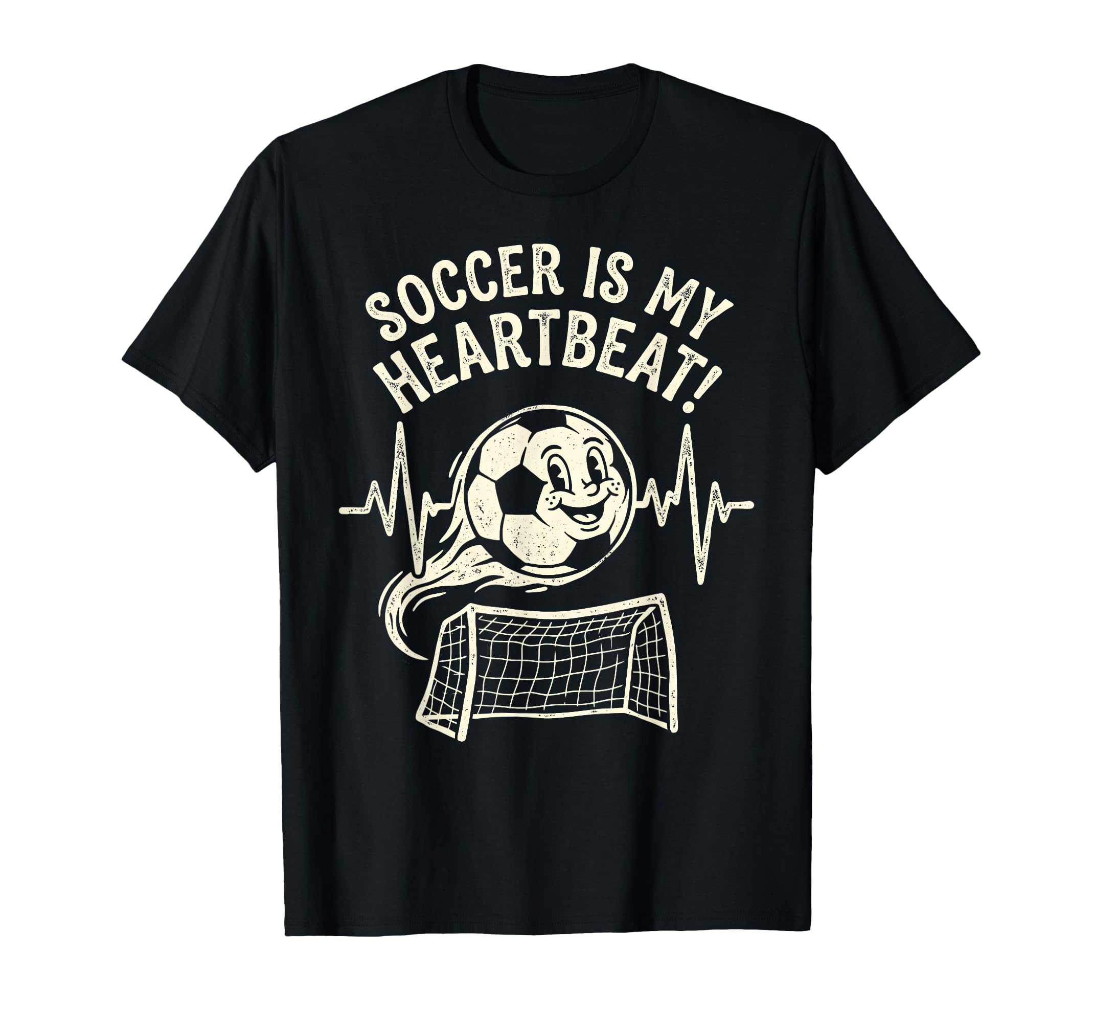Soccer Is My Heartbeat Funny Football Lover T-Shirt - Trendy Graphic Unisex