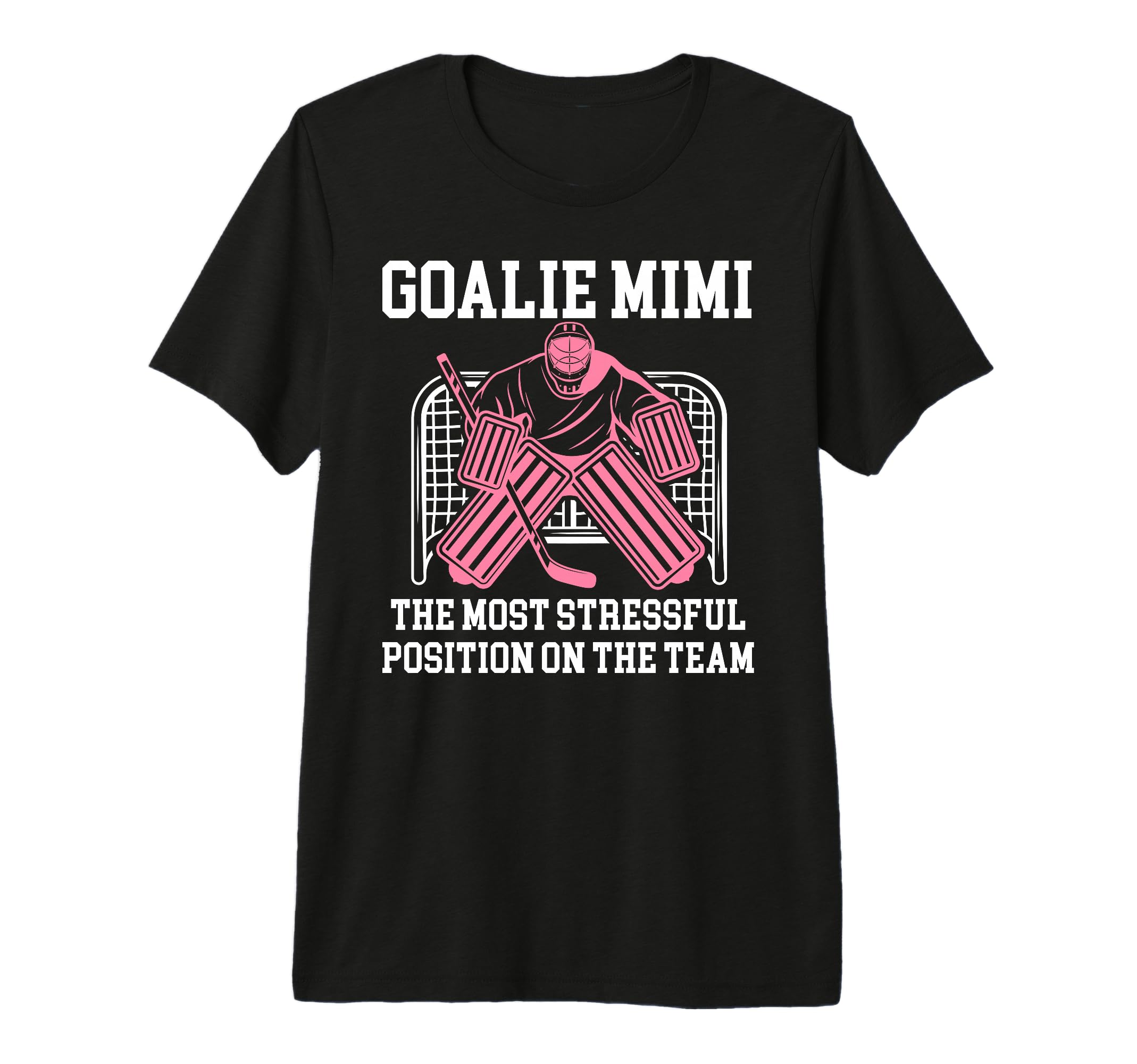 Funny Hockey Goalie Mimi Hockey T-Shirt - Minimalist Print for Adults