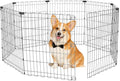 Foldable Dog Playpen 30" Height 8 Panels Metal Exercise Pen No Door - Indoor/Outdoor Puppy Playpen for Small Dogs, Portable Pet Fence for Yard Garden Camping, Black