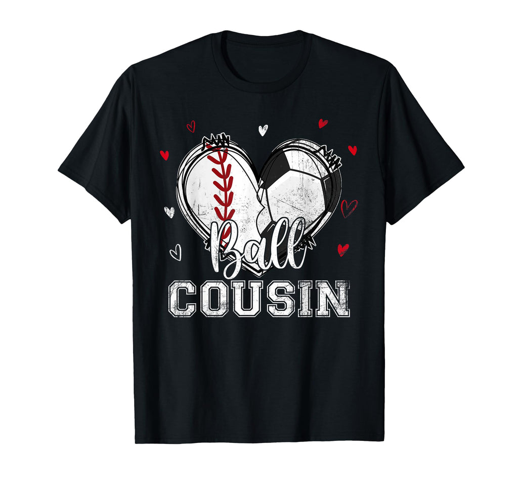 Ball Cousin Baseball Soccer Heart Nana T-Shirt - Unique Graphic for Adults