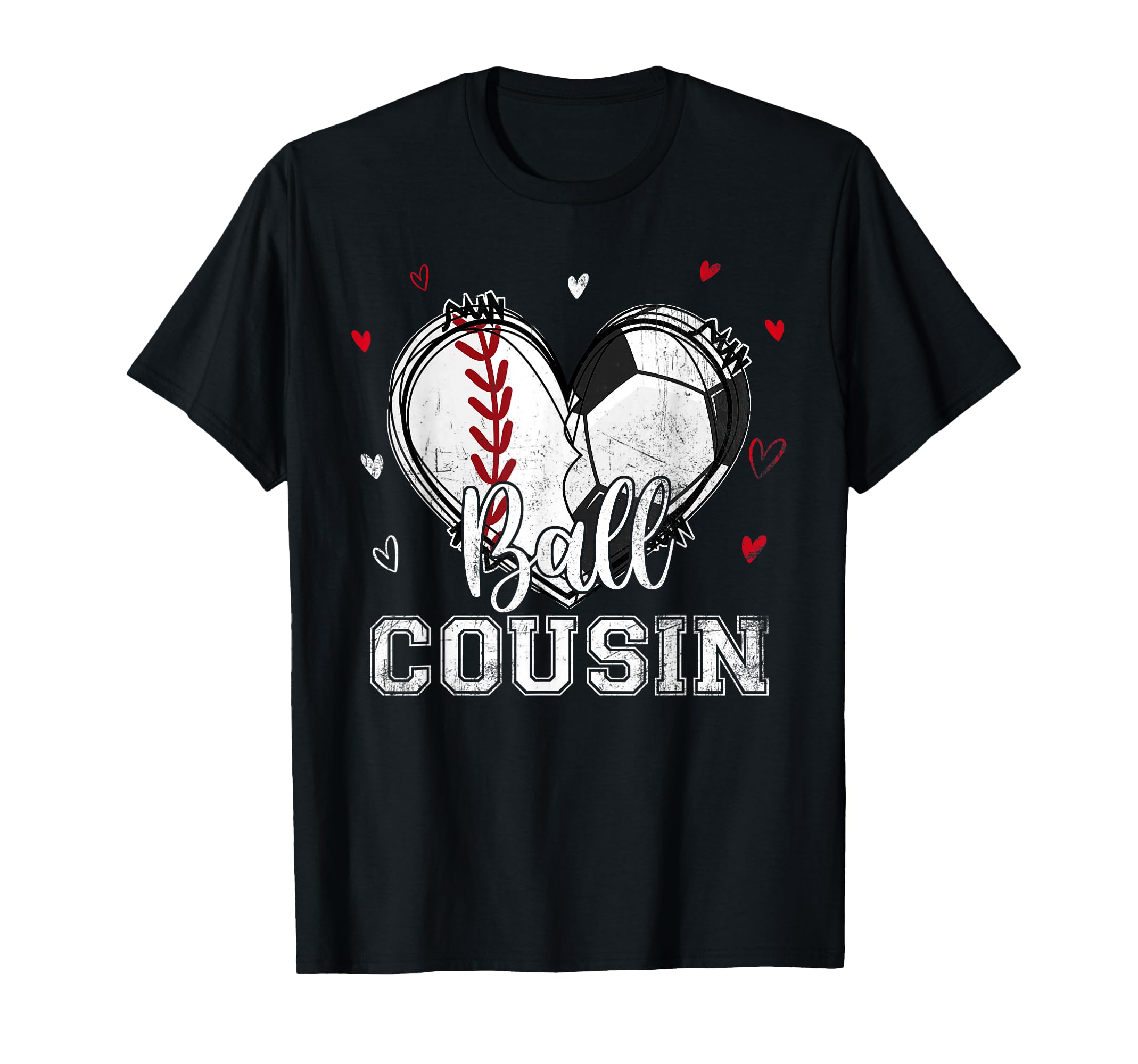 Ball Cousin Baseball Soccer Heart Nana T-Shirt - Unique Graphic for Adults
