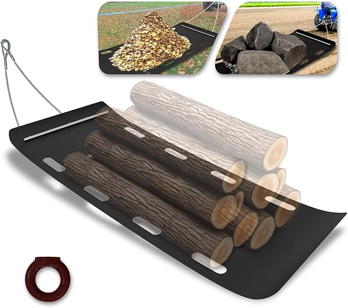 Yard Drag Sled, 1/8" Thickened HDPE, Upgraded Heavy Yard Drag Sled, Suitable for Hauling Various Heavy Items,Yard Debris,Lumber, Construction Materials