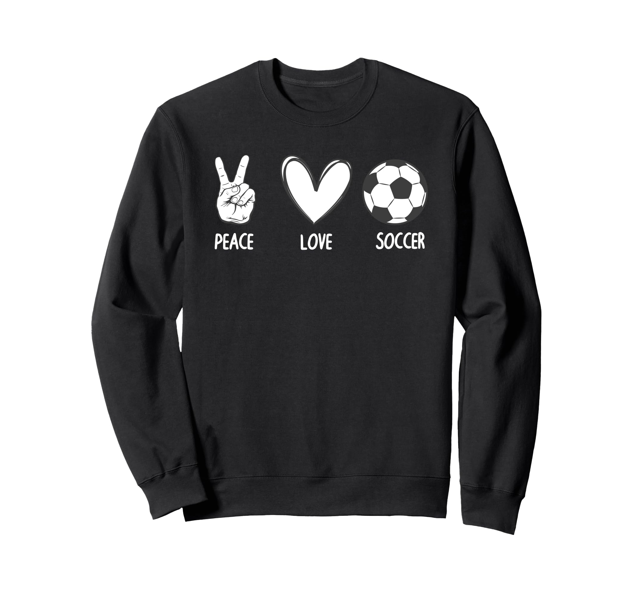 Soccer Peace Love Football Sports Sweatshirt - Minimalist Print Men Women