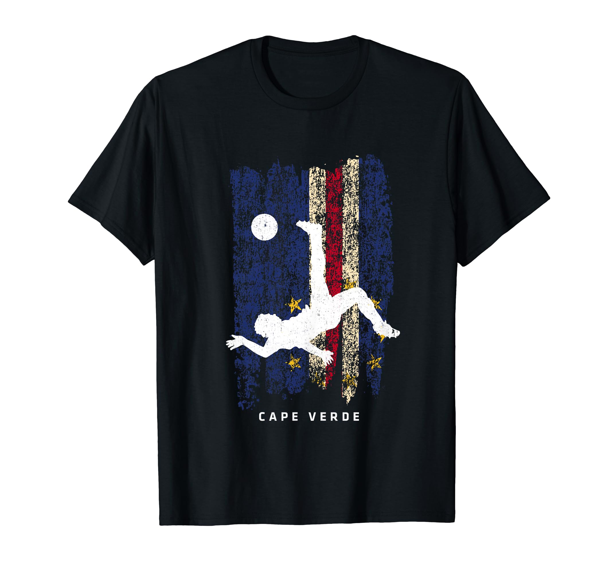 Cape Verde Flag Soccer Player T-Shirt - Casual Everyday Wear Men Women