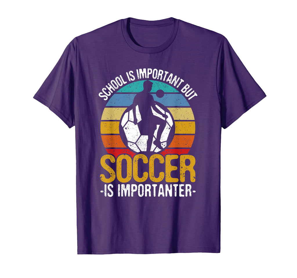 School Is Important But Soccer Is T-Shirt - Minimalist Print for Adults