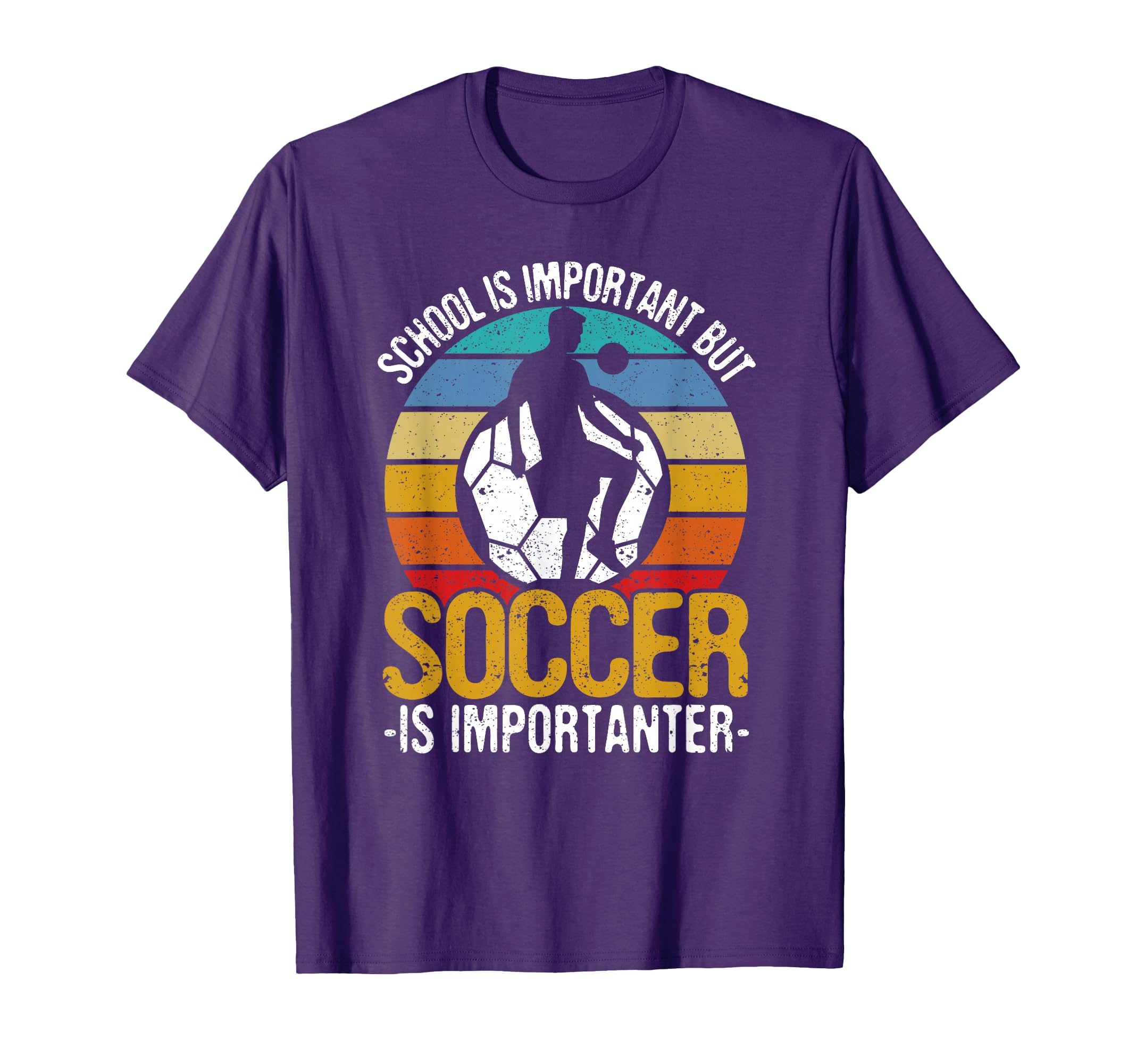 School Is Important But Soccer Is T-Shirt - Minimalist Print for Adults