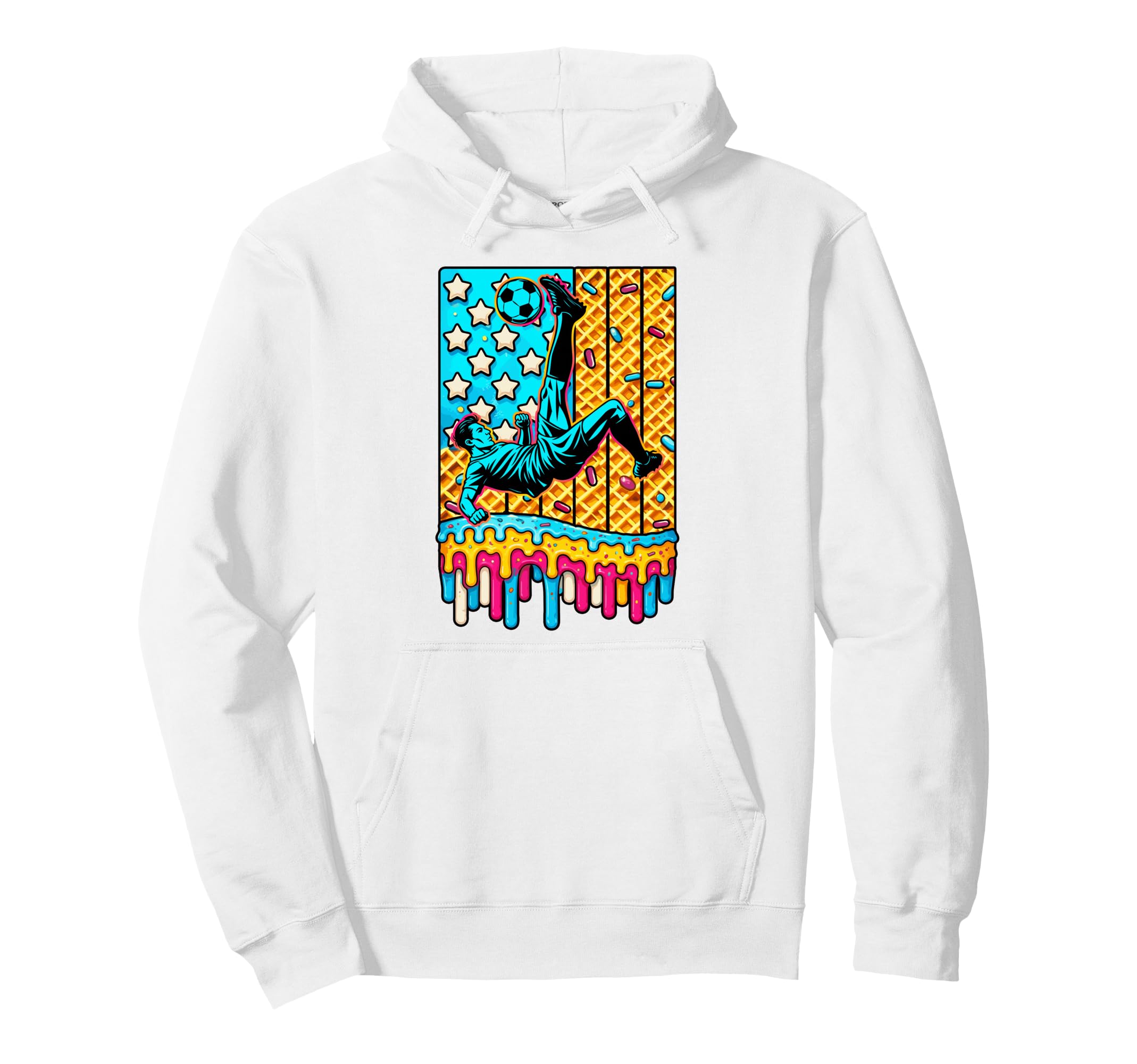 4Th July Ice Cream Drip Soccer Hoodie - Novelty Apparel Men Women