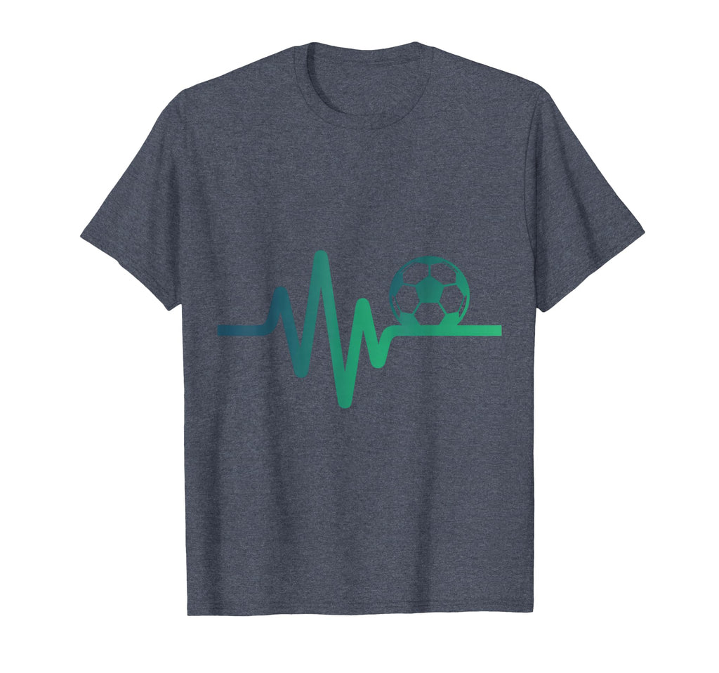 Soccer Heartbeat Line Football Love T-Shirt - Unique Graphic for Adults