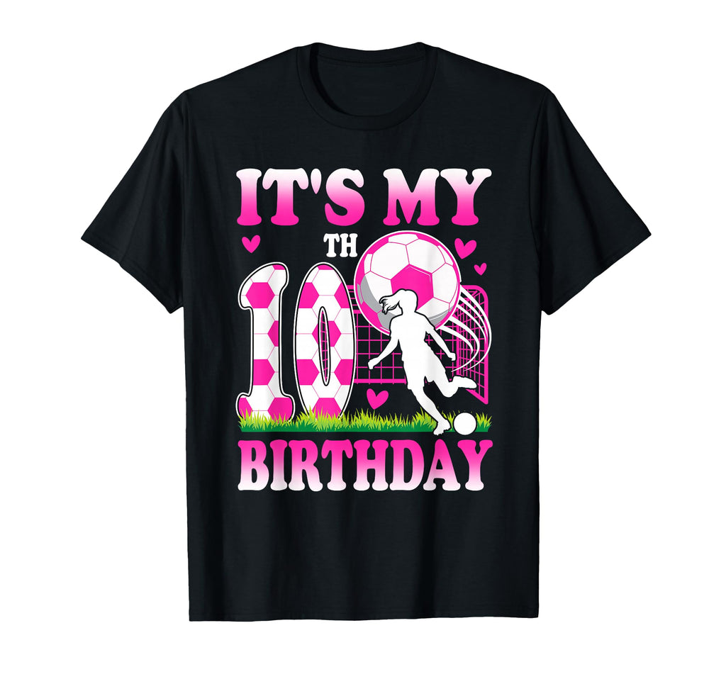 10 Year Old Birthday Soccer Themed T-Shirt - Fun Novelty Design for Adults
