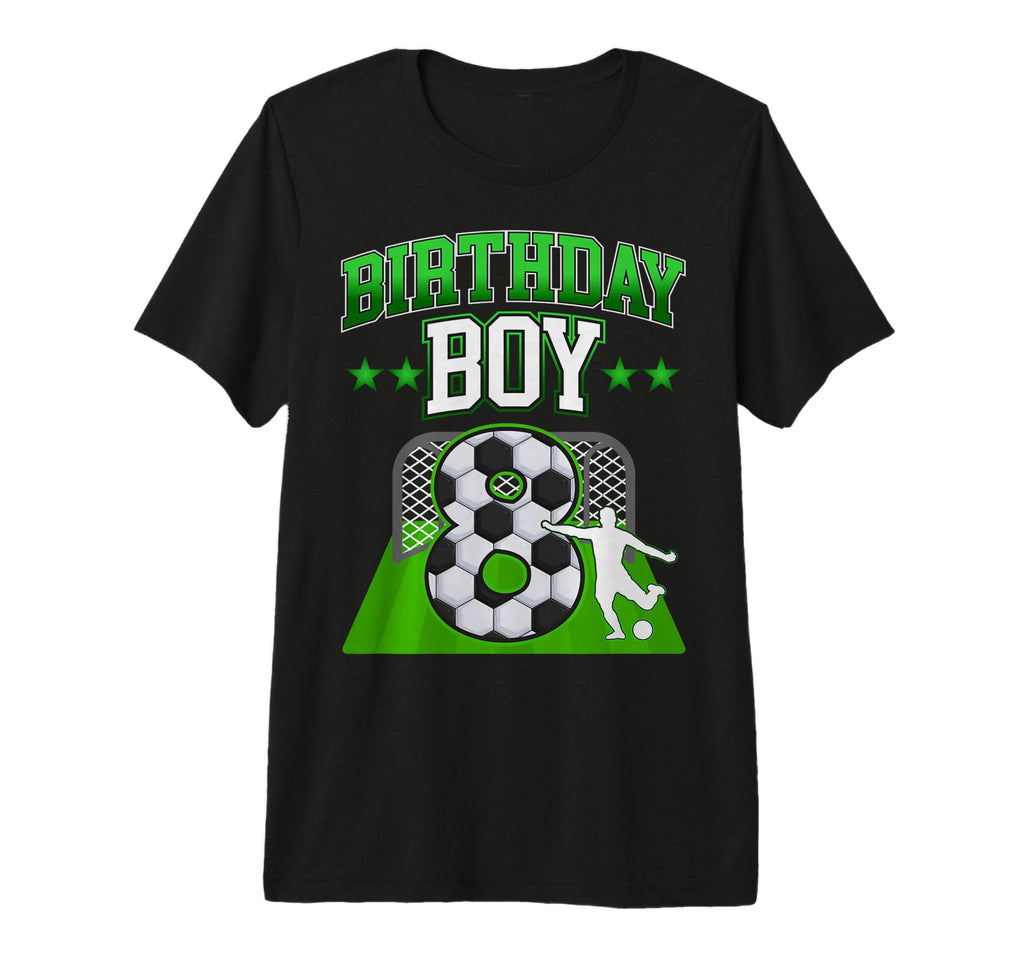 Soccer Themed Birthday Outfit 8 Year T-Shirt - Custom Art Print for Adults