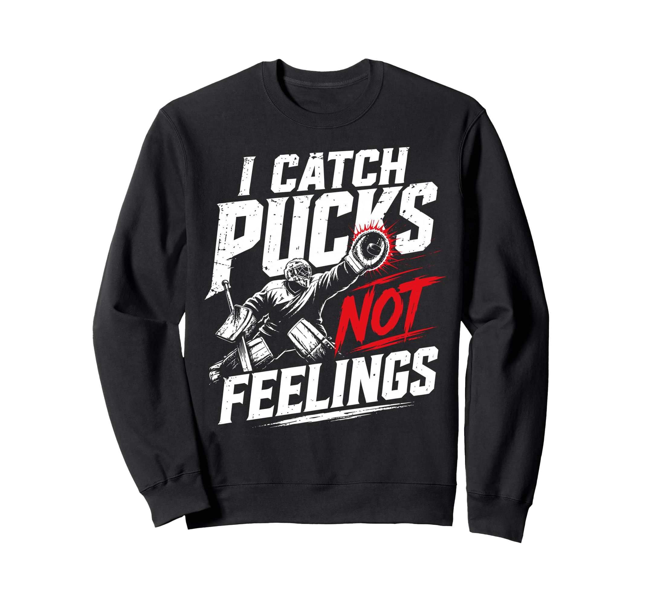Funny Ice Hockey Goalkeeper Goalie Sweatshirt - Minimalist Print Men Women