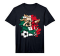 Dabbing Dog Mexico Soccer Fans T-Shirt - Minimalist Print for Adults