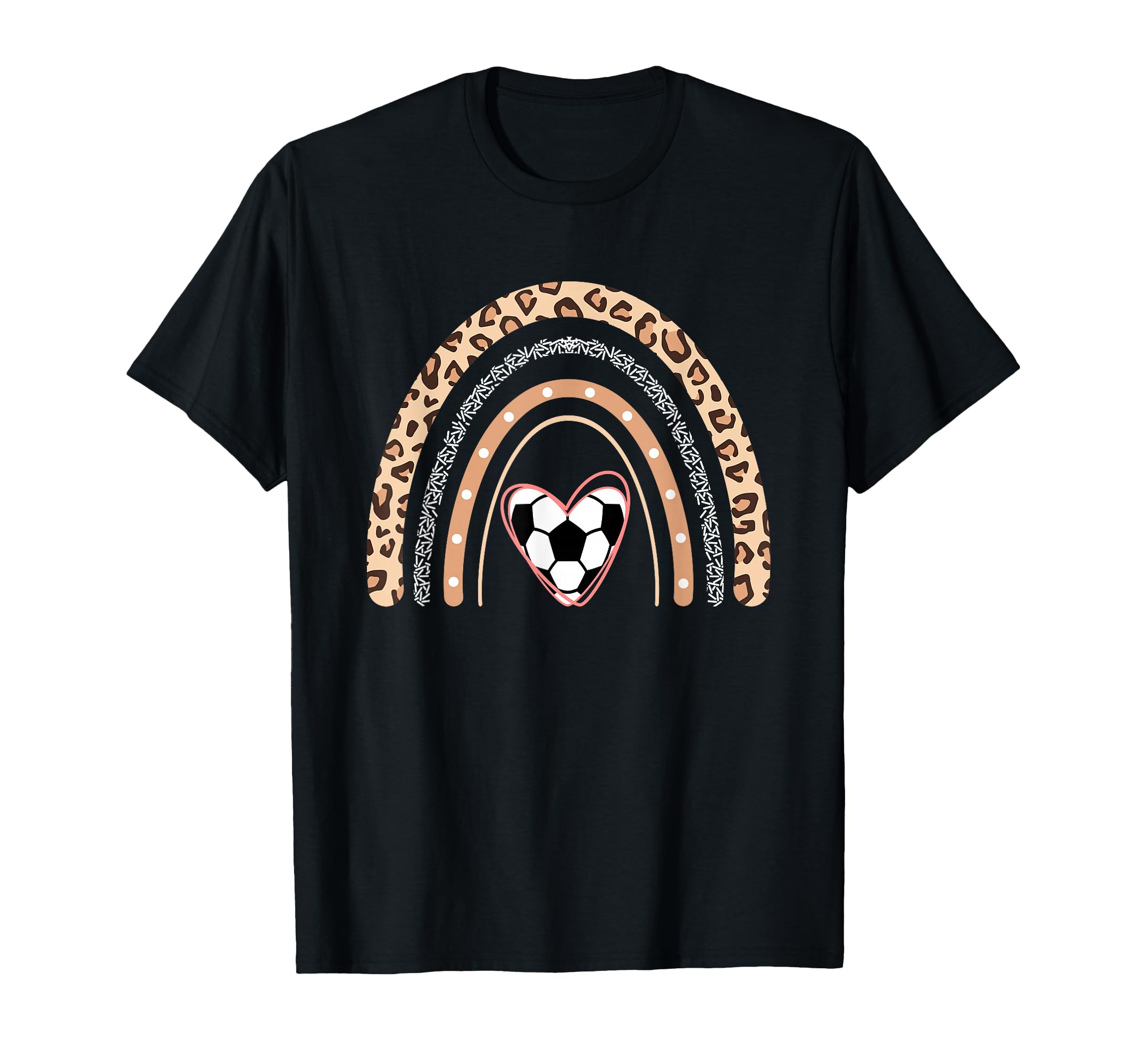 Soccer Heart Boho Rainbow Funny Soccer T-Shirt - Minimalist Print Unisex