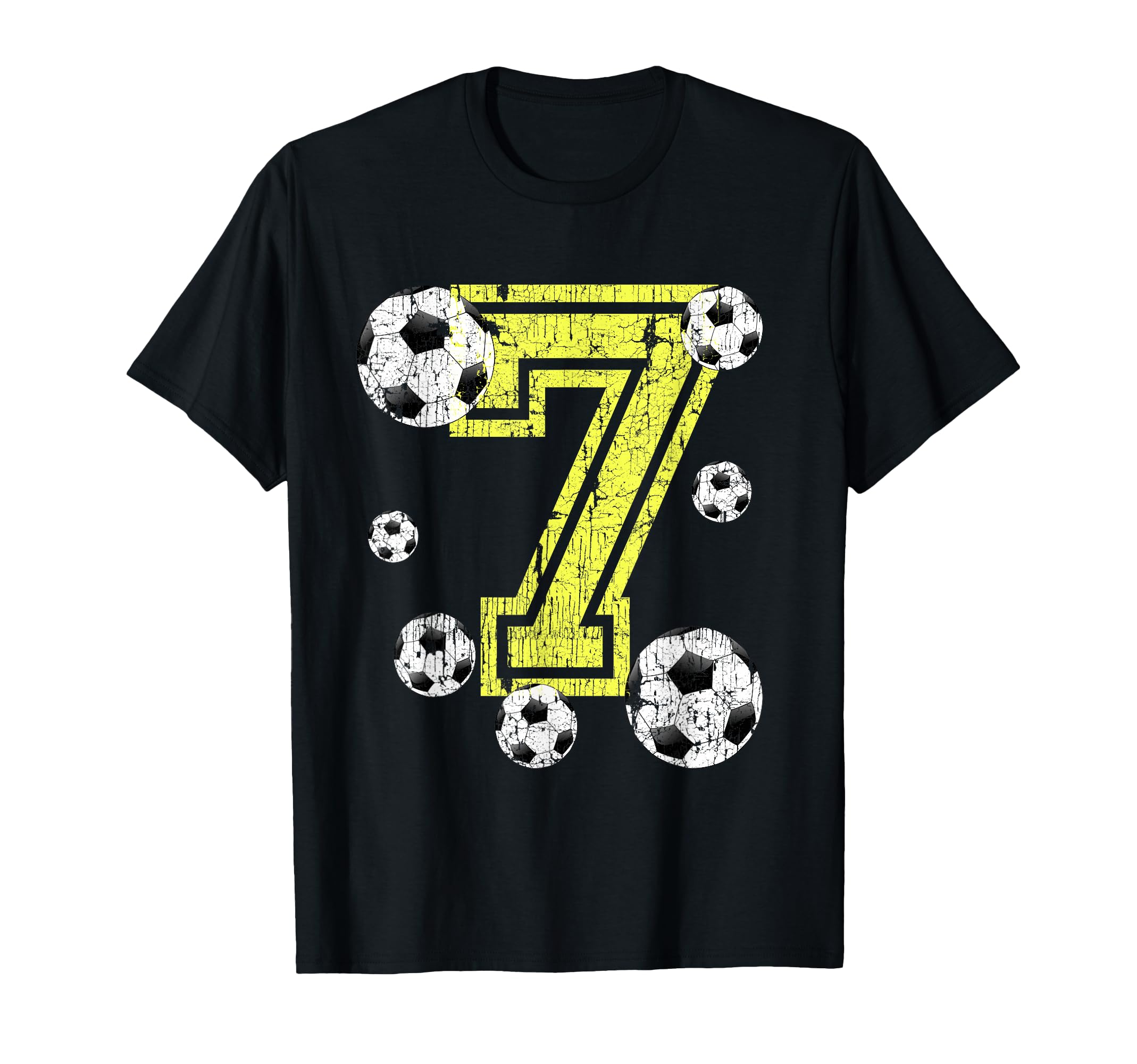 7Th Birthday Number 7 Soccer Fan Or T-Shirt - Minimalist Print Men Women