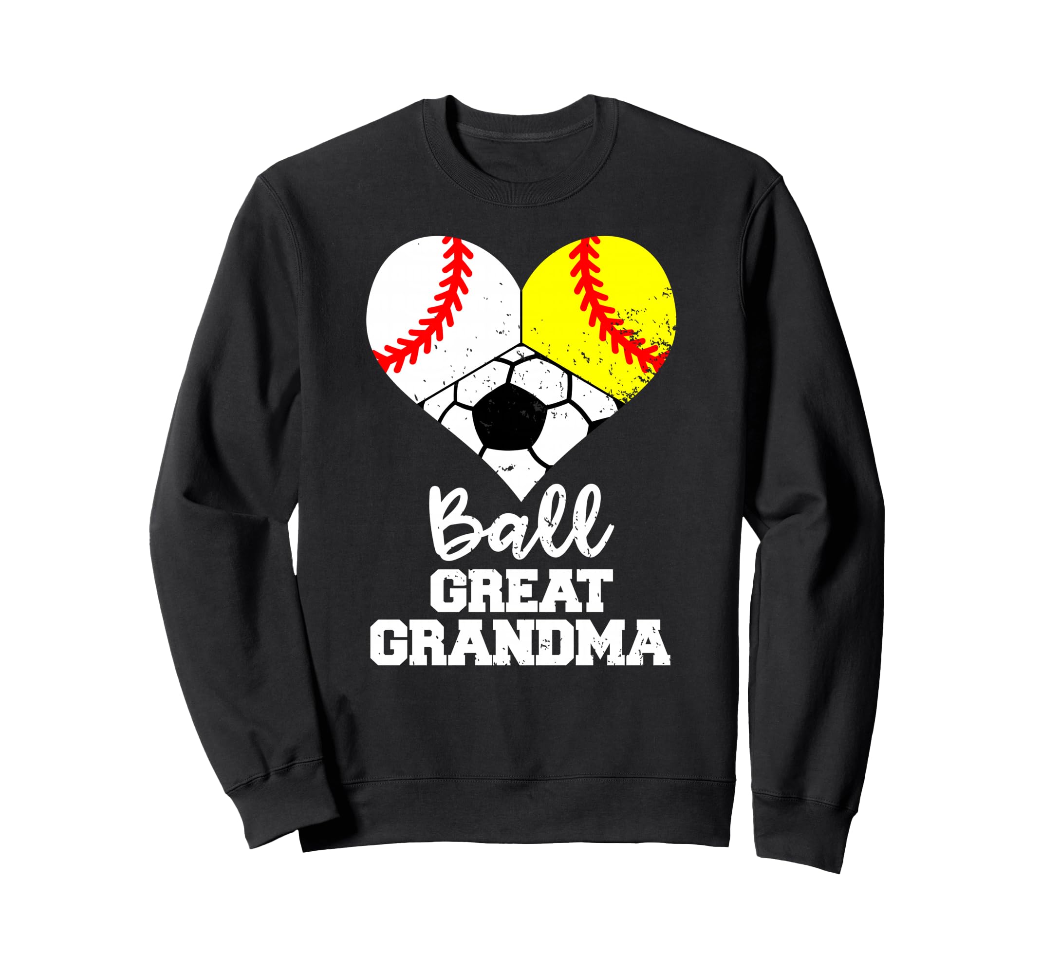Ball Great Grandma Heart Baseball Sweatshirt - Aesthetic Graphic Men Women