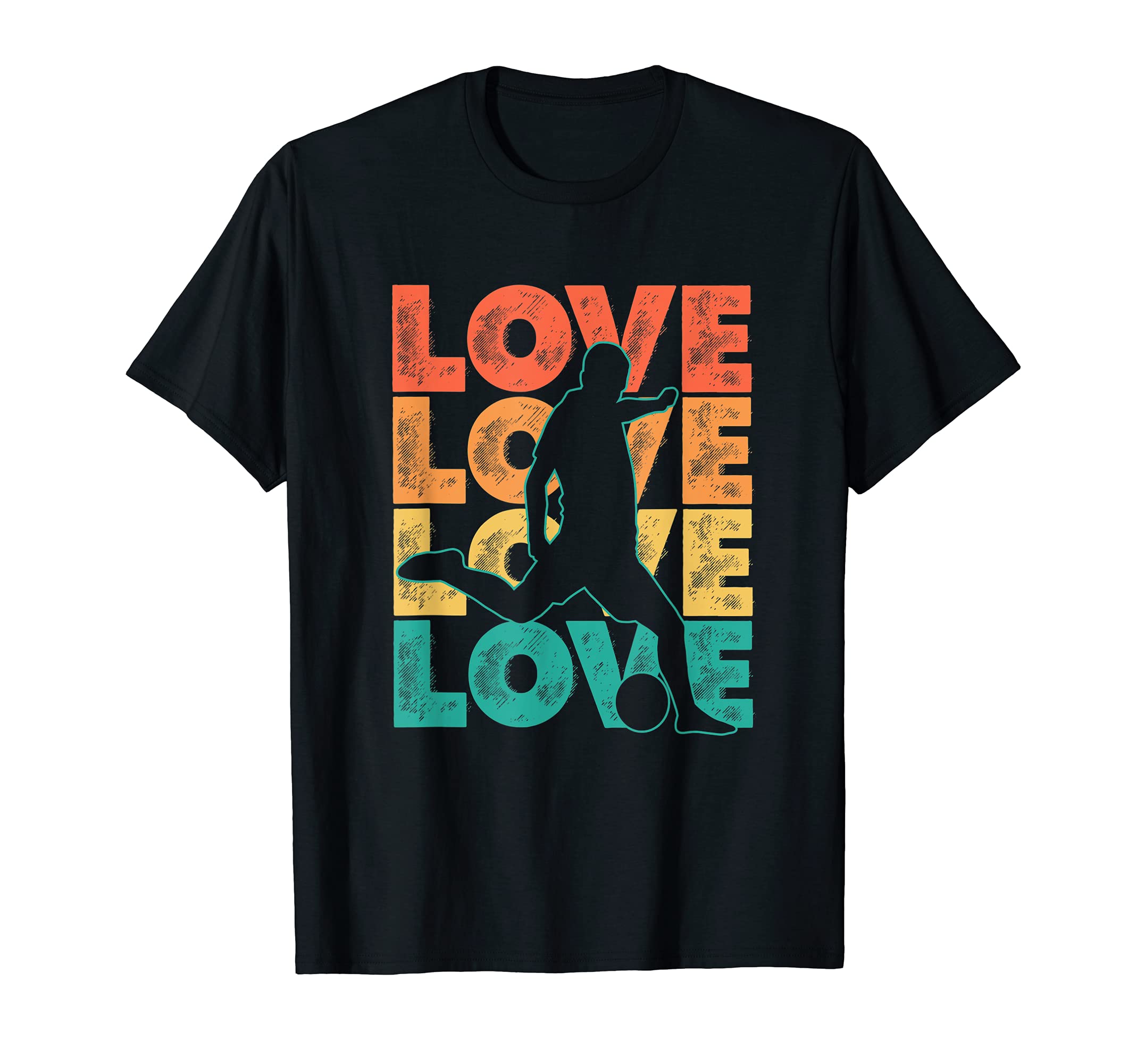 Footballer Love Word Theme Soccer T-Shirt - Casual Everyday Wear Unisex