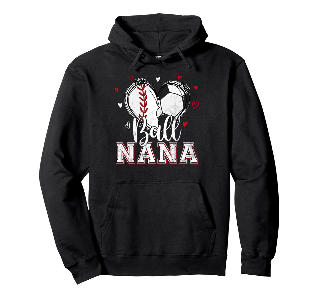 Ball Nana Baseball Soccer Heart Nana Hoodie - Novelty Apparel Men Women