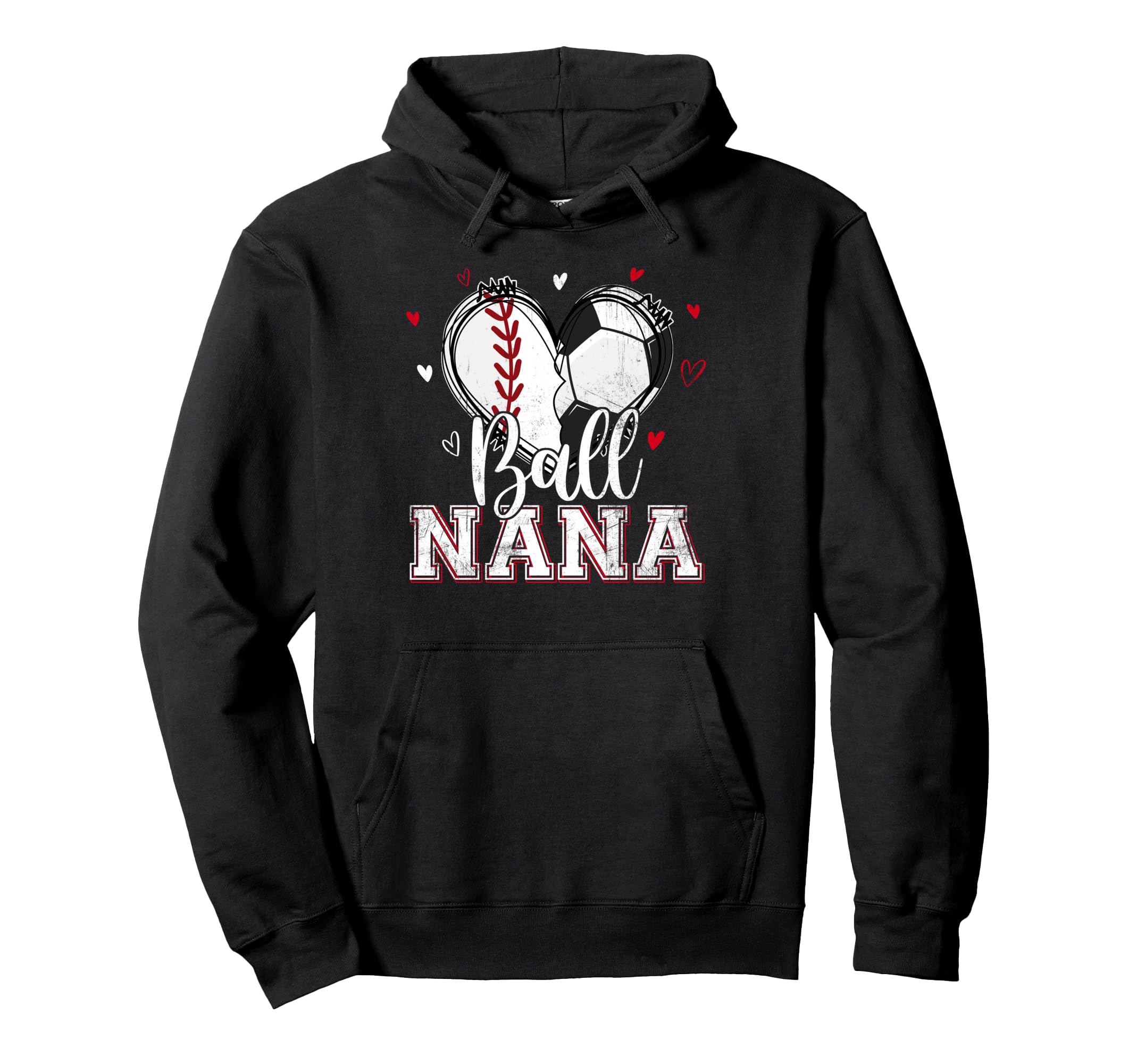 Ball Nana Baseball Soccer Heart Nana Hoodie - Novelty Apparel Men Women