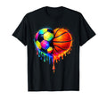 Soccer Basketball Drip Heart Sports T-Shirt - Unique Graphic Unisex