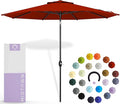 Midtown Umbrellas 10-Year-No-Fade - 9 Ft - UV Proof Apple Red Polyester Fabric - Umbrella Outdoor Patio, Auto-Tilt Aluminum Frame Patio Umbrella for Garden, Pool & Deck - Black Pole