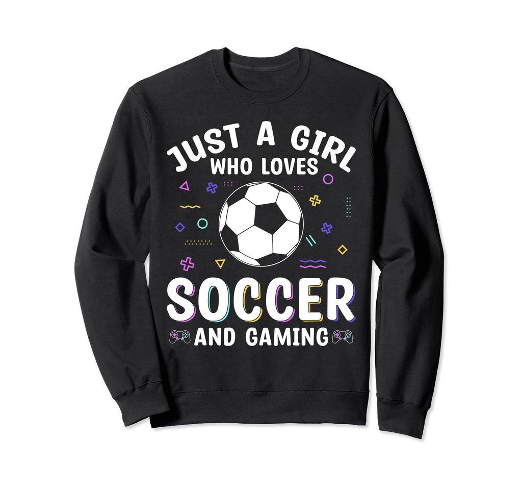 Who Loves Soccer And Gaming Sweatshirt - Trendy Graphic Men Women