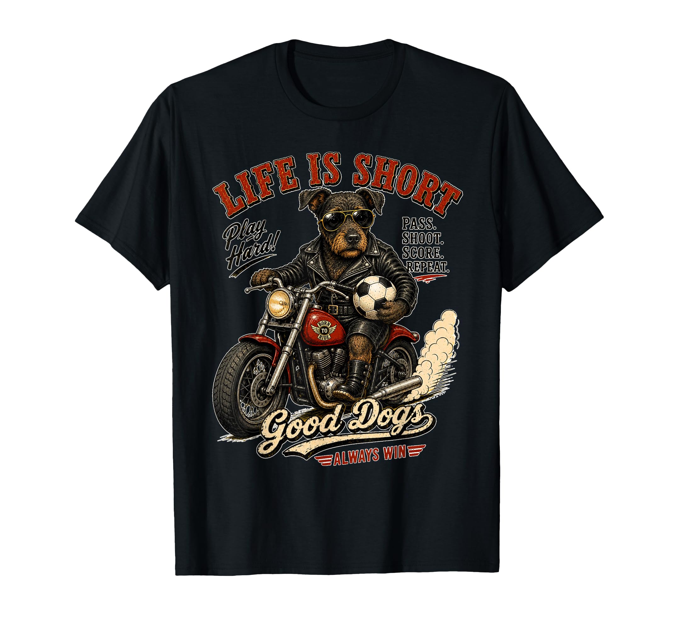Patterdale Terrier Motorbike Love T-Shirt - Fun Novelty Design for Adults