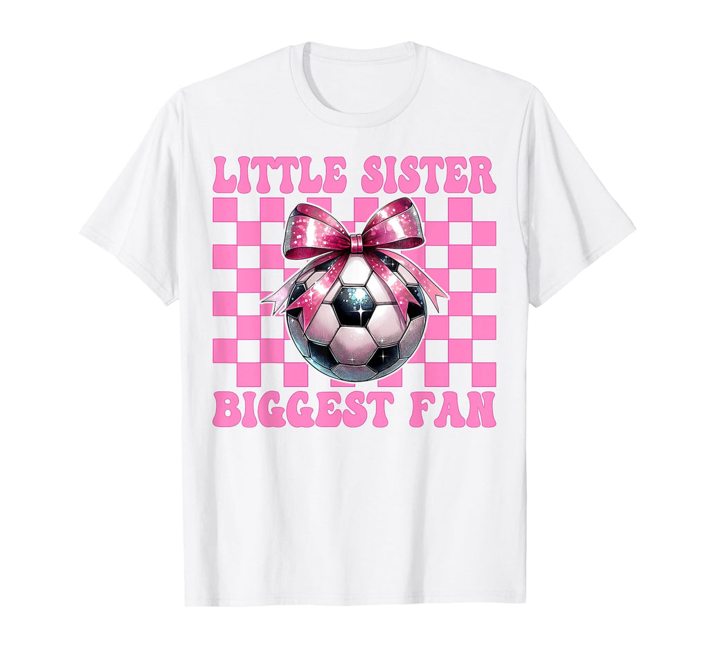 Soccer Sister Soccer Coquette Little T-Shirt - Minimalist Print Men Women